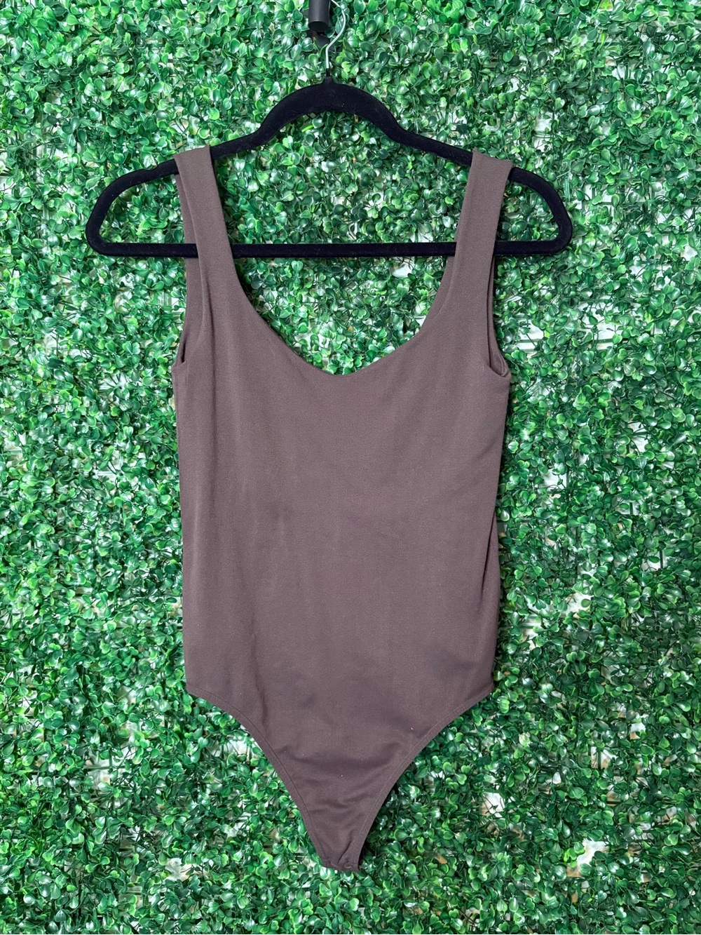 Free People Brown Scoop Neck Sleeveless Bodysuit